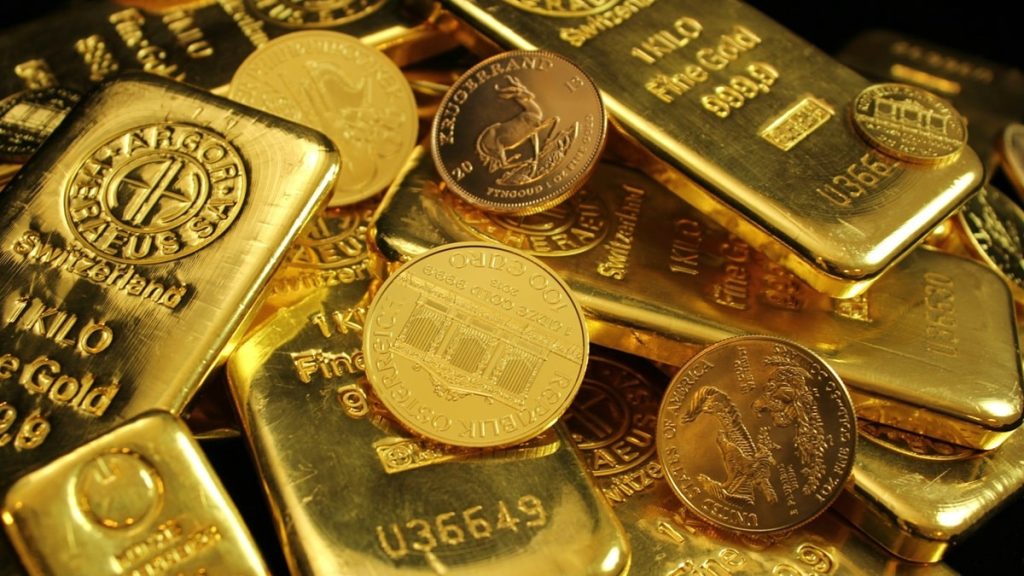 gold coins and bars